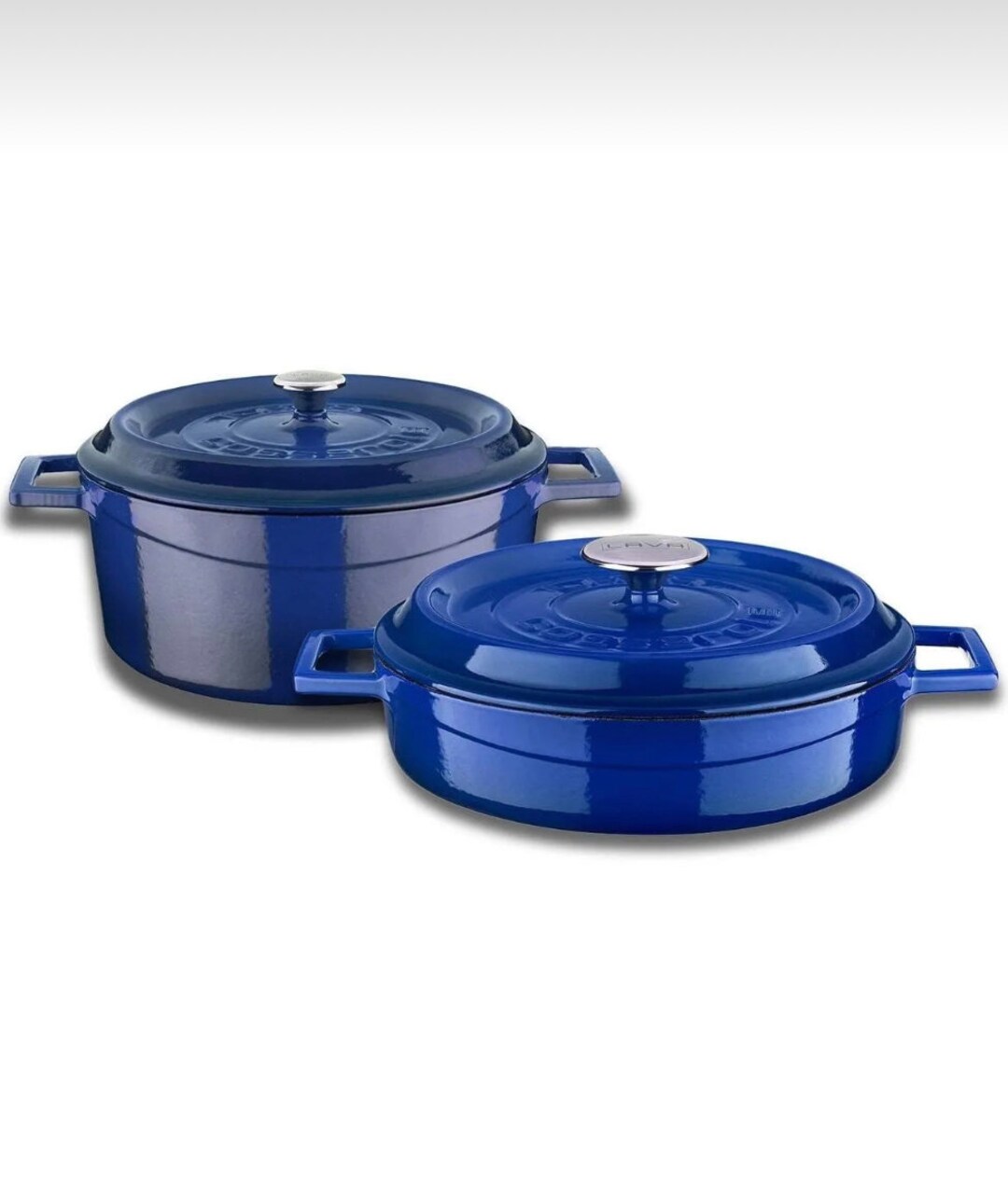 Cast Iron Pot Setblue Cookware Set Iron Cookware Set Pan Etsy