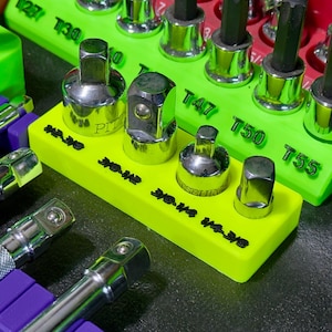 Magnetic Socket Adapter Holder – Adapter Set Organizer for Toolboxes