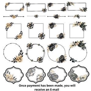 20 PNG Floral frames / cadrages fleurs.