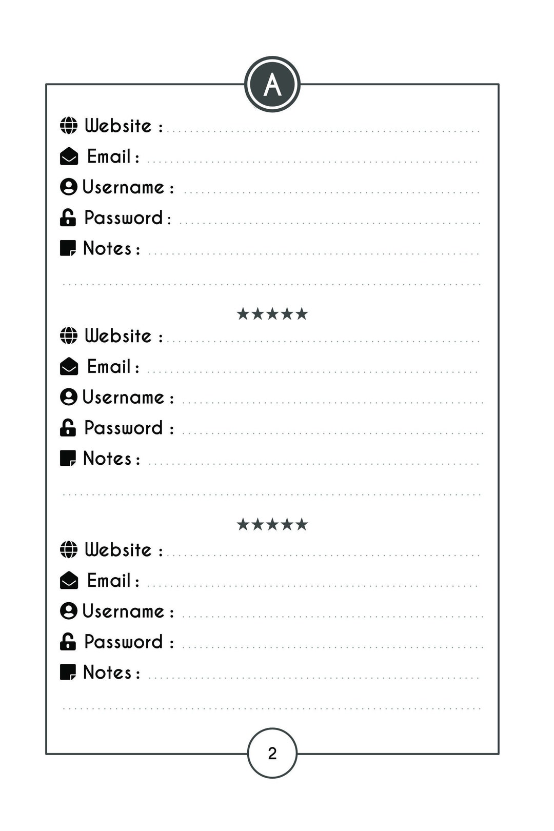 Printable Password Log Book - Etsy