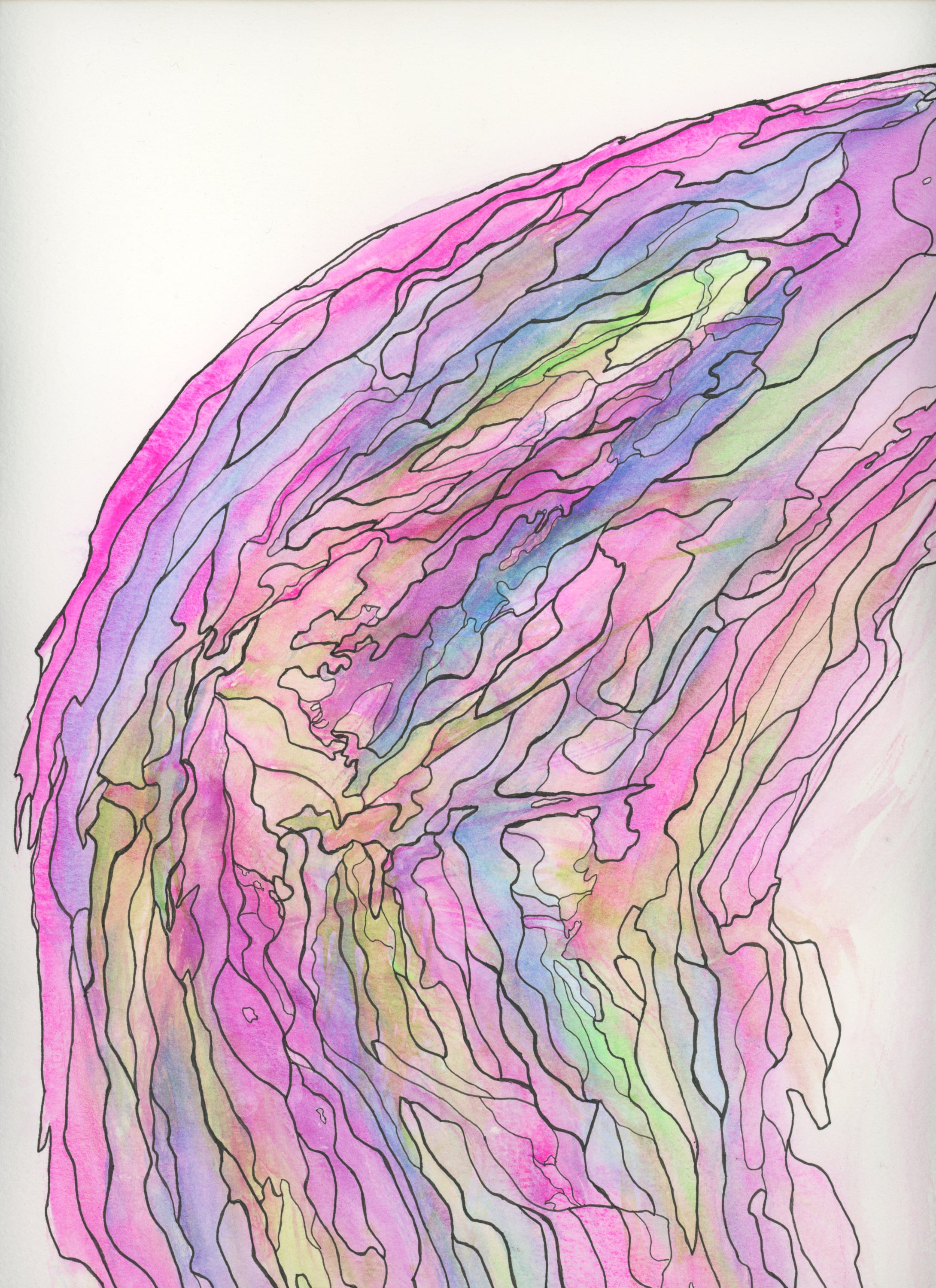非現実化 - 抽象芸術、オリジナル作品、水彩画 11X14