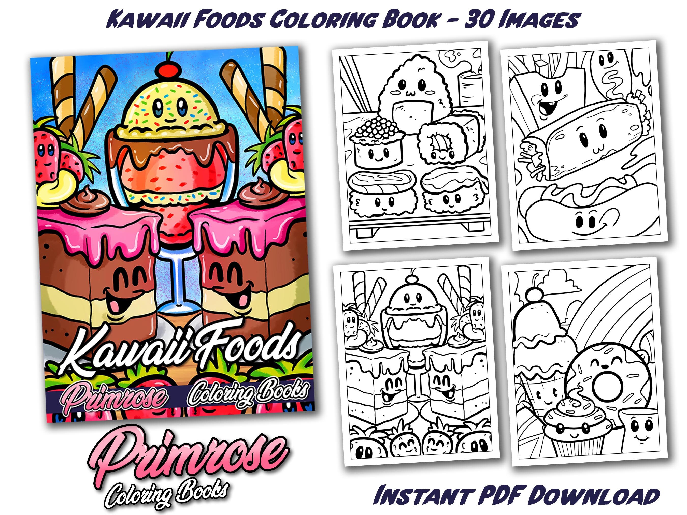 Cute Food Coloring Book: Colorit Coloring Books For Adults (Paperback)