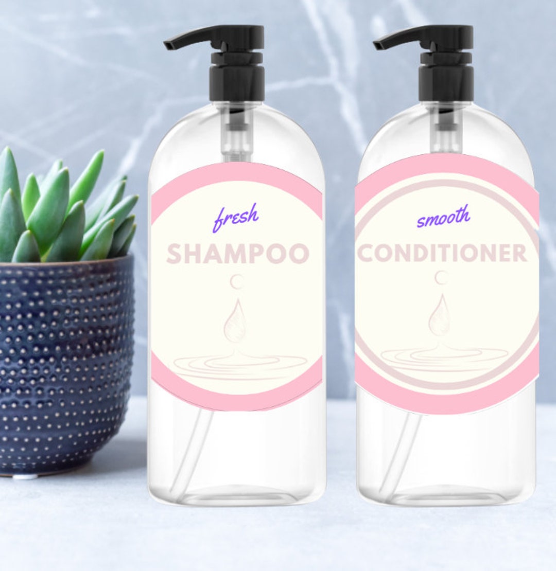 Fun Shampoo & Conditioner Labels CANVA Labels Editable printable