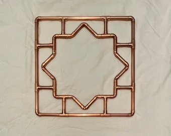 Art Deco Style Copper Square With Star Shape
