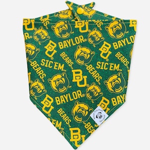 Baylor Bears Green & Gold Pet Bandana | Dog Bandana | Cat Bandana