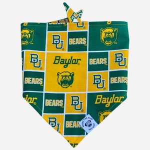 Baylor Bears Geometric Green & Gold Pet Bandana | Dog Bandana | Cat Bandana