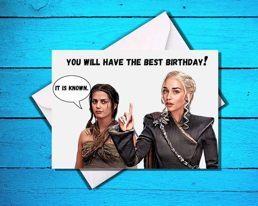 Handmade Game of Thrones inspired funny birthday card