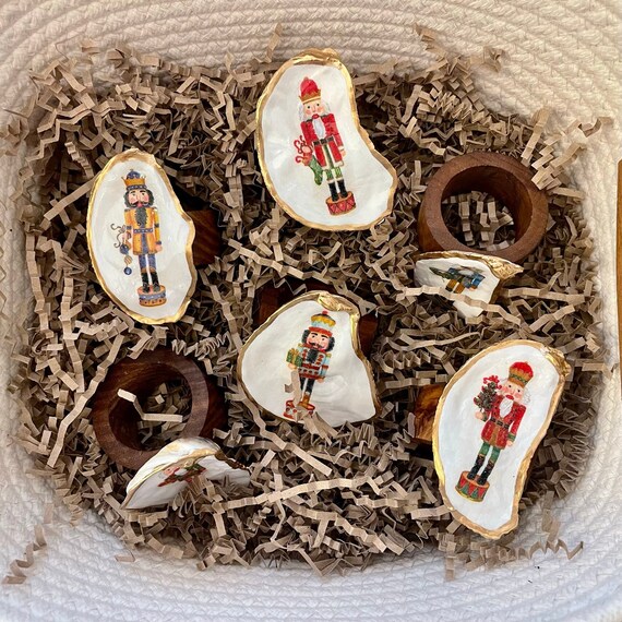Nutcracker Oyster Shell Napkin Rings set of 6 Etsy