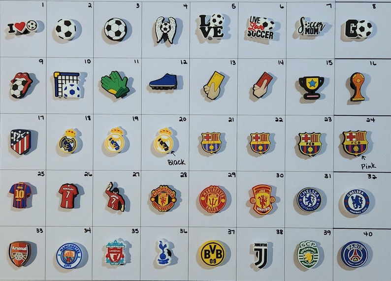 European SOCCER Croc Shoe Charms Messi CR7 Real Barca Etsy