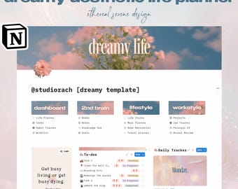 Dreamy Life Planner Notion Template | Aesthetic Notion Dashboard, Notion Planner, All in One Notion Template, Personal Planner