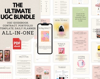 UGC Creator Bundle: UGC Contract, Portfolio, Email Pitch, Planner, Content Creator Starter Pack | User Generated Content Media Kit E-book