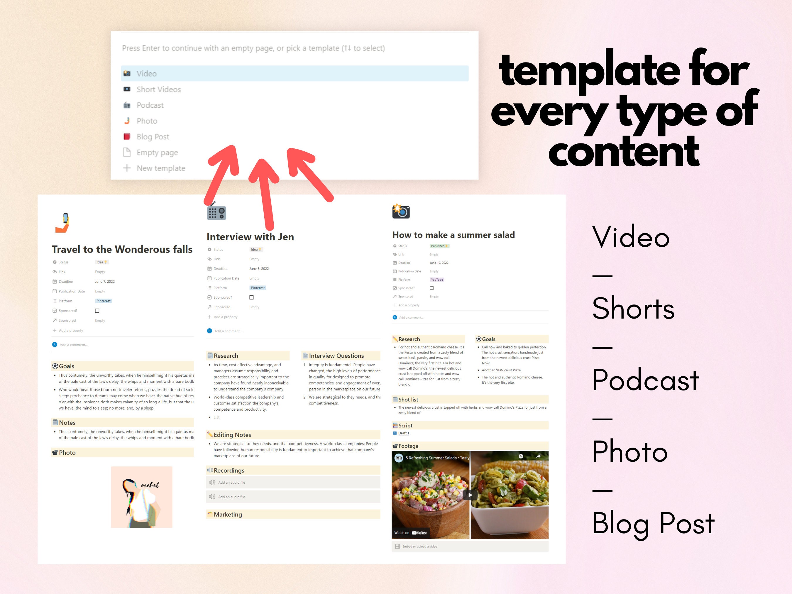 Content Creator Notion Template Notion Social Media Planner - Etsy Canada