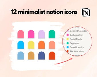 Notion Icons | Digital Sticker Pack PNG for Life Planner, Notion Template, Digital Planner, Iphone App Icon, Instagram Icon, Desktop Icon
