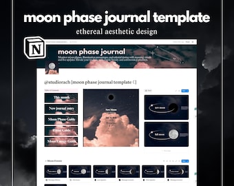 Moon Phase Tracker Journal Notion Template | Digital Planner | Lunar Journal | Moon Energy Dashboard | Manifestation Planner