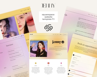 Squarespace 7.1 Website Template | Y2K Aura Aesthetic Design for Modern Beauty Studios, Coaches, Estheticians, Photographers