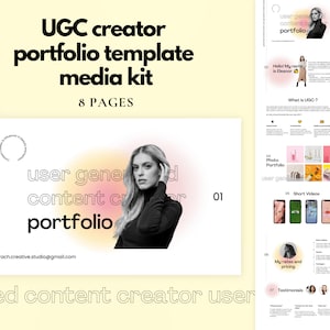 UGC Creator Portfolio Template | User Generated Content Media Kit | UGC Canva Website Template for Influencers | UGC Planner Template