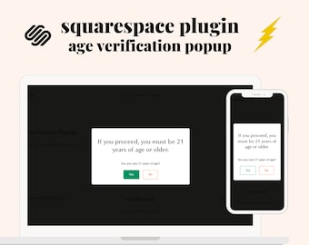 Squarespace 7.1 Plugin: Age Verification Popup |  Minimalist Modern Popup Design for Squarespace Ecommerce Templates