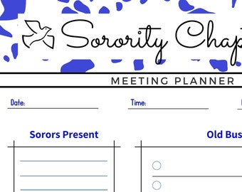 Sorority Chapter Meeting Planner Notes / ZPB /1920/NPHC/HBCU