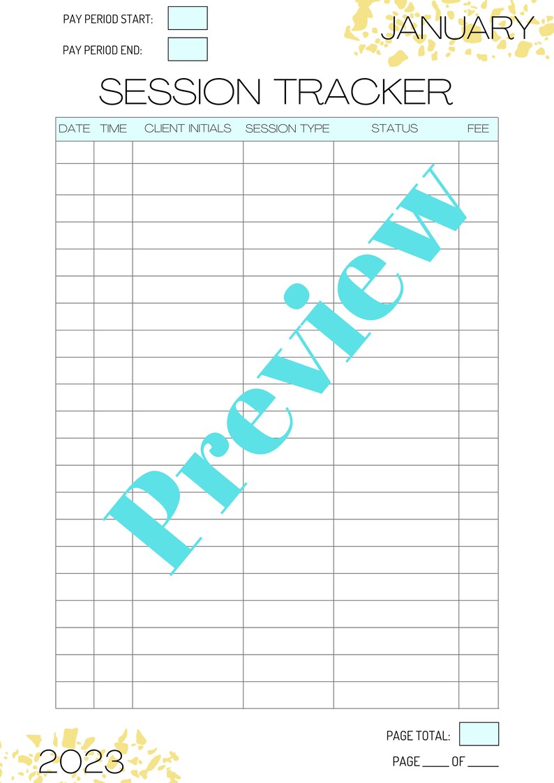 Session Tracker for Mental Health Therapists and Social Workers - Etsy