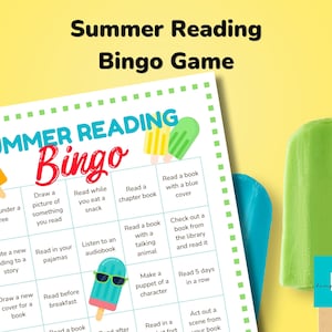 Summer Reading Bingo for Kids | Summer Reading Tracker | Literacy Activity | Reading Challenge Printable | Summer Reading Game | Ice Pop