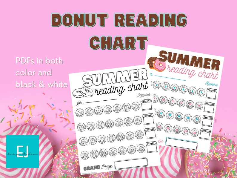Summer Donut Reading Chart | Reading Reward Chart | Summer Reading Log ...