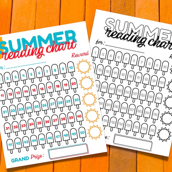 Summer Ice Pop Reading Chart | Reading Reward Chart | Summer Reading Log | Reading Log for Kids | Kids Reading Chart | Kids Reading Tracker