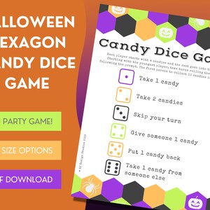 Snoep dobbelstenen spel | Feestspel | Kinderfeestspel | Snoepspel | Familiefeestspel | Activiteitenspel in de klas | Dobbelspel | Halloween-feestspel