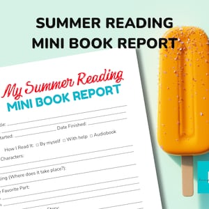Mini Book Report for Kids | Printable Summer Reading Activity | Book Response Worksheet | Elementary Reading Log | Summer Literacy Printable