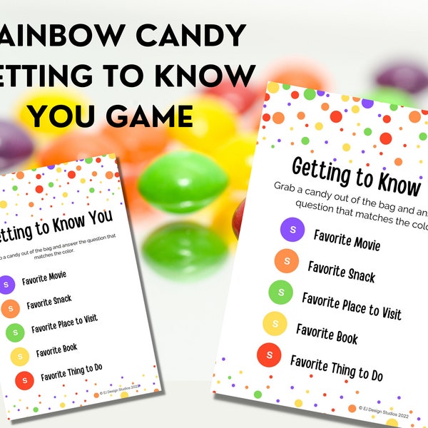 Ice Breaker Game | Get to Know You Game | Candy Game | Candy Ice Breaker Game | Rainbow Fruit Candy Game | Rainbow Candy Ice Breaker Game