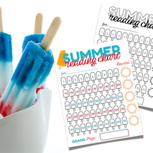 Ice Pop Reading Chart | Reading Reward Chart | Summer Reading Log | Reading Log for Kids | Kids Reading Chart | Kids Reading Tracker
