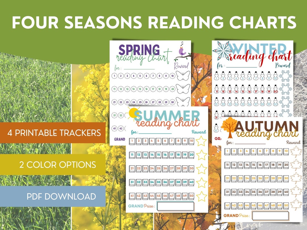Four Seasons Reading Charts Reading Reward Chart Seasonal Reading Log