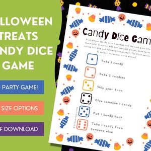 Snoep dobbelstenen spel | Feestspel | Kinderfeestspel | Snoepspel | Familiefeestspel | Activiteitenspel in de klas | Dobbelspel | Halloween-feestspel