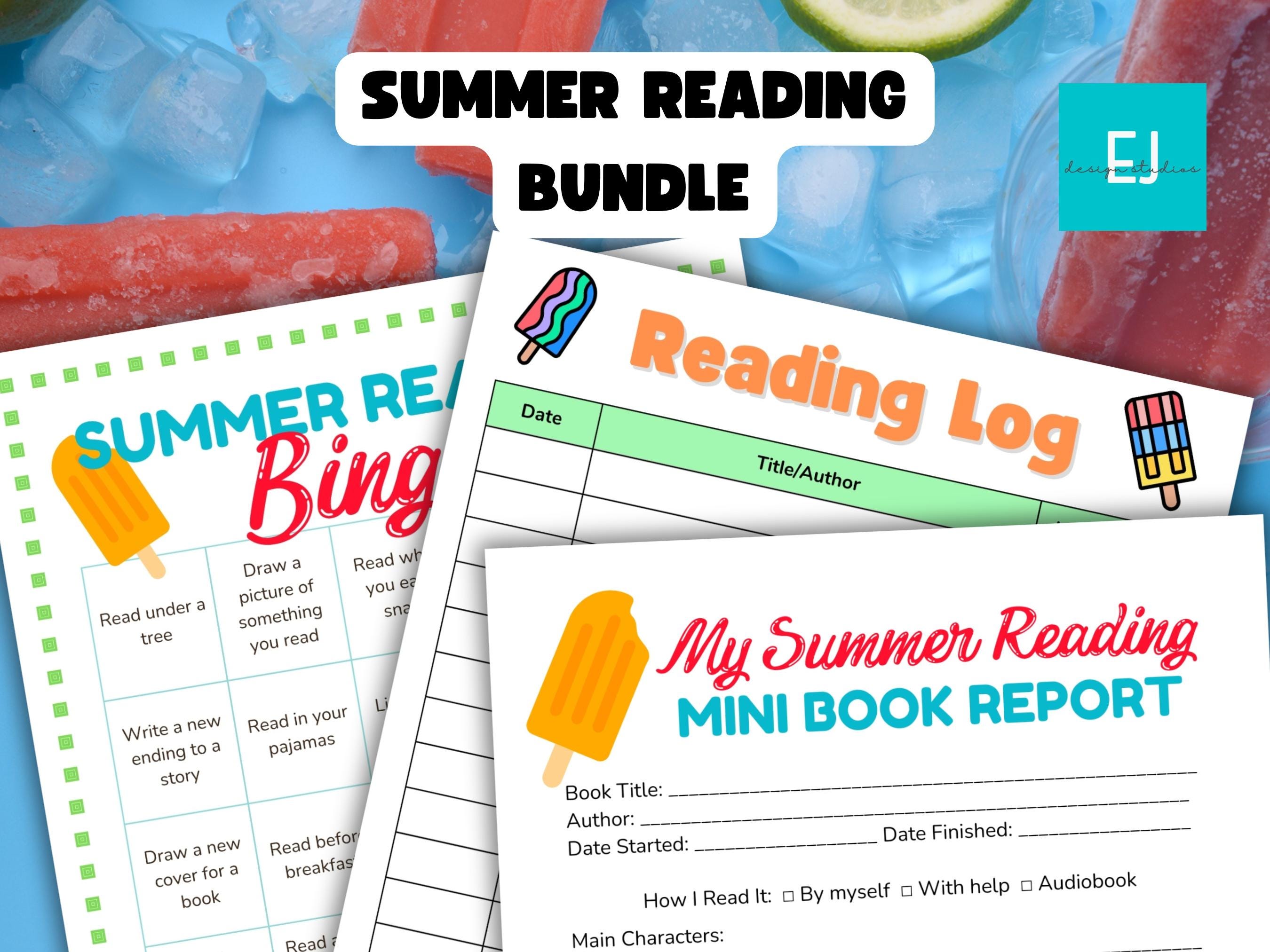 Summer Reading Bundle for Kids | Reading Bingo + Log + Book Report | Printable Reading Challenge | Literacy Activities | Fun Summer Game