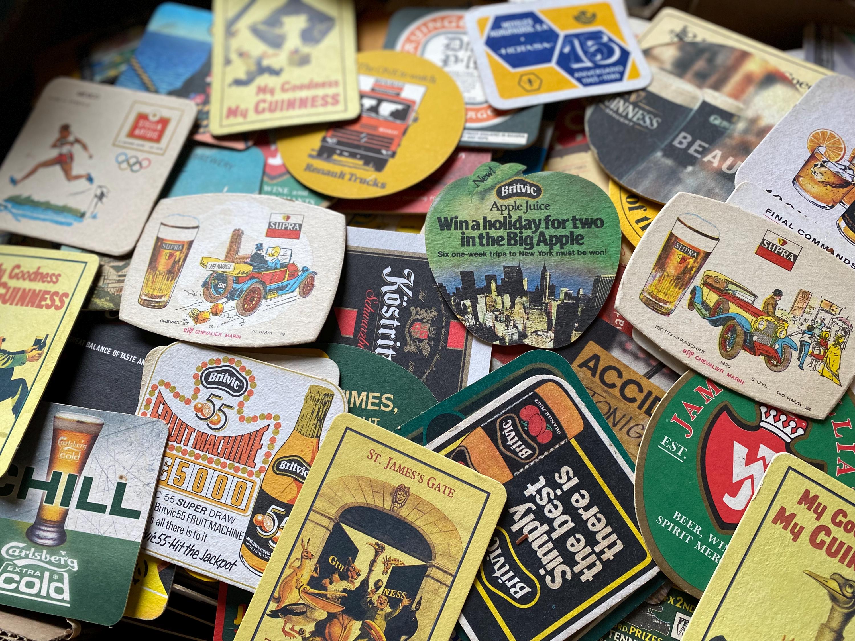 100 British Pub Coastersイギリス製　本物　 コレクション British Pub Coasters - Etsy