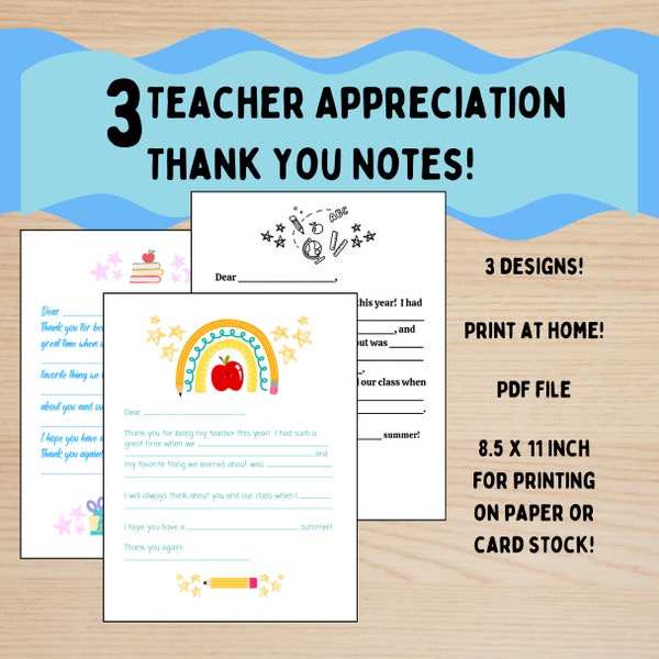 Teacher Appreciation Letter from Kid fill in the blank note for teacher end of year teacher letter from student customizable teacher note