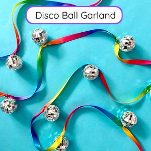 Disco Ball Decor sparkly party decoration idea party garland banner sparkles garland decor birthday party disco ball room decor teen bedroom