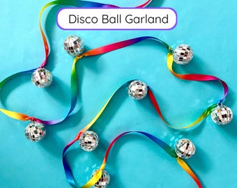 Disco Ball Decor sparkly party decoration idea party garland banner sparkles garland decor birthday party disco ball room decor teen bedroom