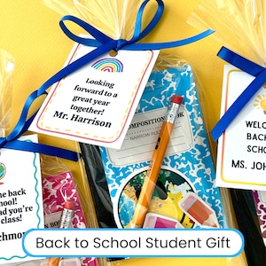 Back to School Student Gift from Teacher Welcome Kit Classroom Gift Bag Personalized Learning Favor First Day Treat Custom Notebook Bundle