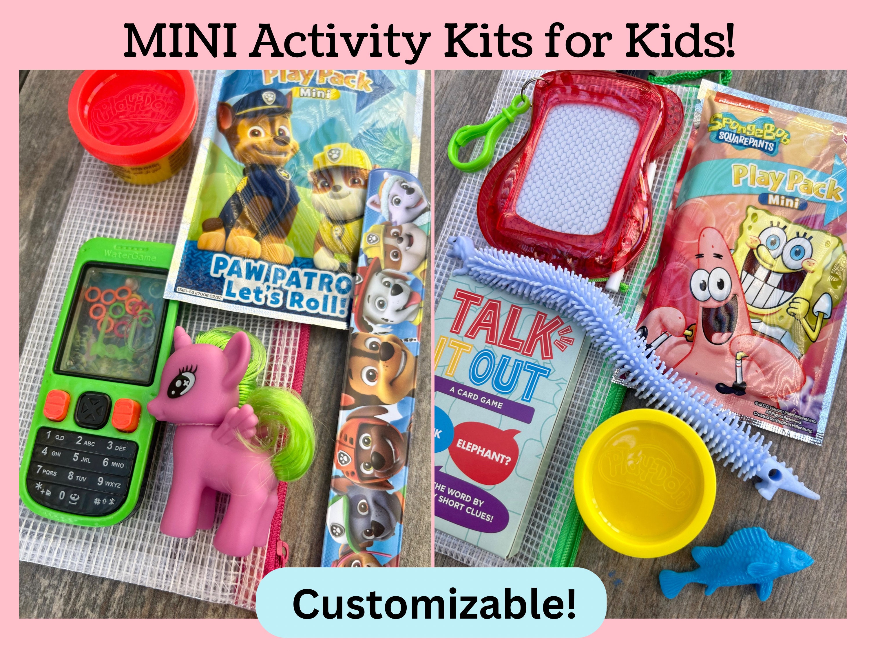 Kids Travel Activity Kit- Airplane Activities for Kids Ages 4-8 Car  Activities for Kids Ages 4-8 All Inclusive Set with Cute refillable Bag for  Road
