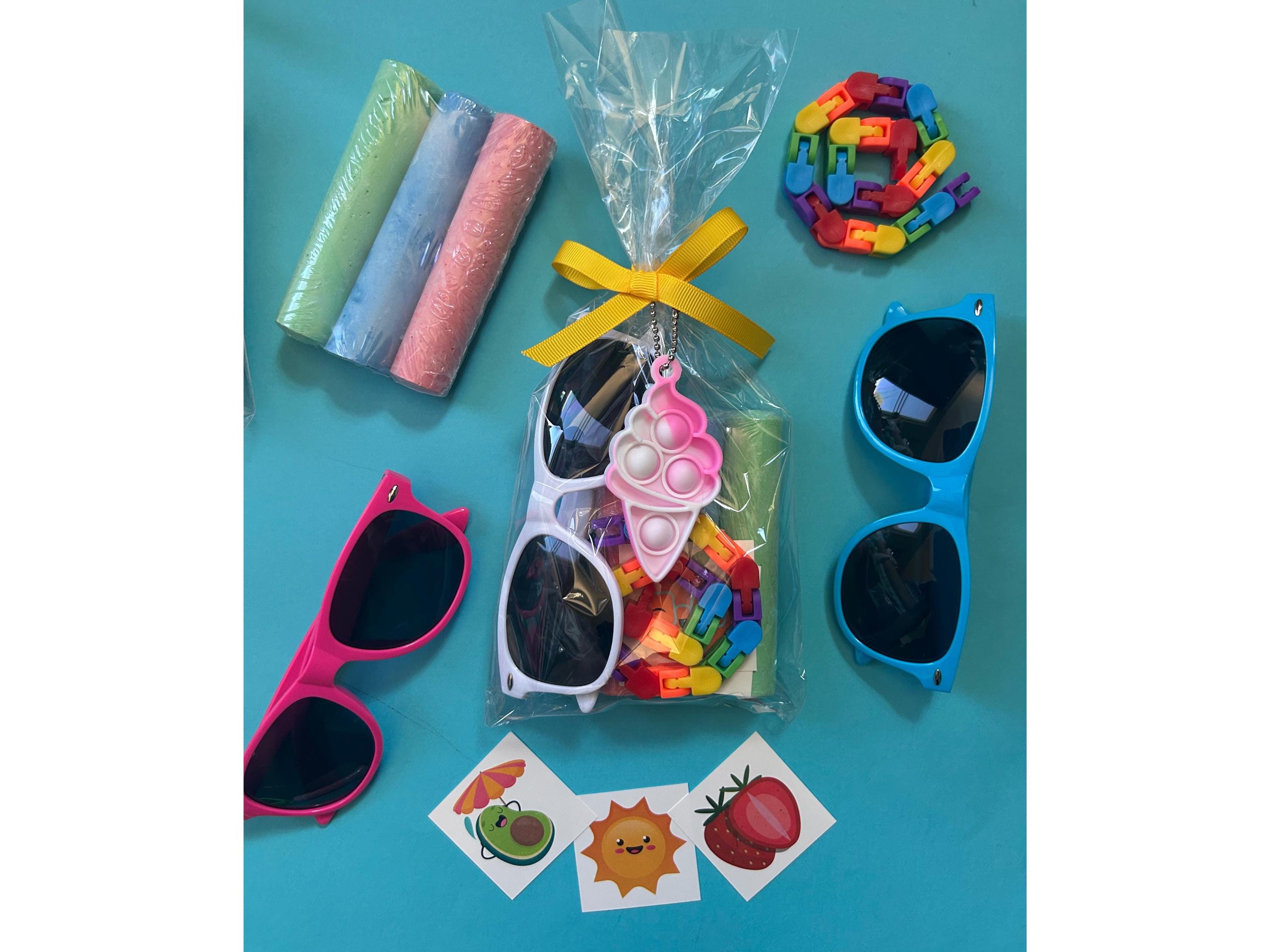 FEPITO 30 Pièces Lunettes de Soleil de Fête pour Enfants Fournitures de Fête d'Anniversaire Remplisseurs de Sac de Friandises pour Jouets de Fête de Piscine à la Plage, Blanc