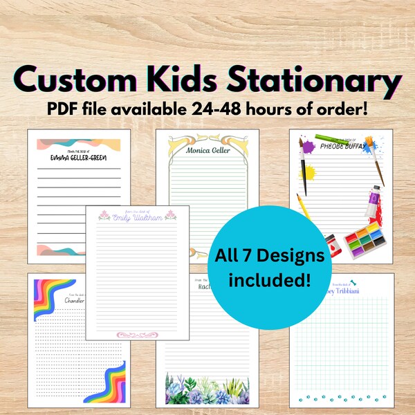 Kids Stationary - Etsy