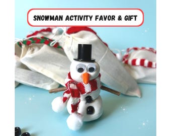 Snowman Craft Kit Christmas Party Activity Kids Winter Craft Holiday Classroom Project DIY Ornament Set Family Gift Preschool Fine Motor