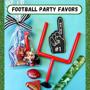 Football Party Favors for Kids Sports Party Favors Set Super Bowl Tailgating Foam Finger Flick Game Slap Bracelet Fidget Spinner game day