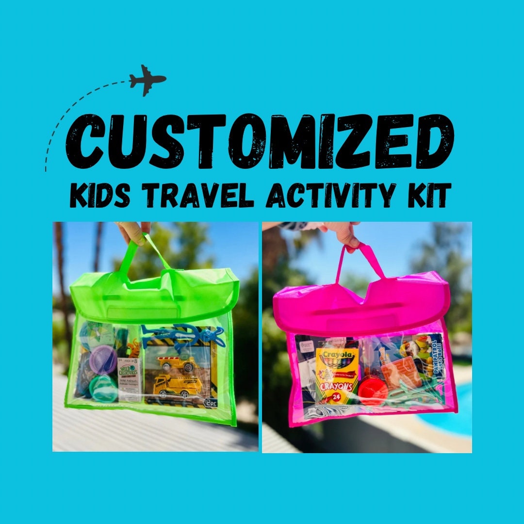 Kids Art Kit, Small & Lightweight Travel Art Tote, Purchase With or Without  Quality Supplies. Great Christmas Gift. Perfect for Travel 