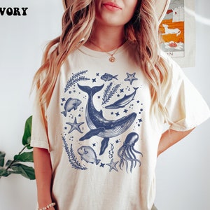 Vintage 90s Sea Animal Tattoo Shirt: Ocean Animals Shirt, Retro Sea Life Tee, Sea Animals Shirt, Retro Ocean Shirt, Vintage Fish Shirt