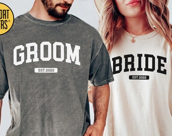 Comfort Colors Bride Shirt, Bride and Groom Shirts, Custom Bride and Groom Gift, Bride To Be Shirt, Bride and Groom To Be Shirts