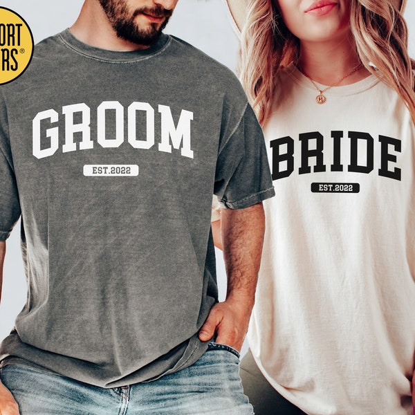 Comfort Colors Bride Shirt, Bride and Groom Shirts, Custom Bride and Groom Gift, Bride To Be Shirt, Bride and Groom To Be Shirts