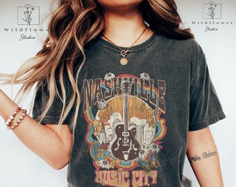 T-shirt Femme Country Music Nashville Noir - Marque DELTA, Taille XL, Occasion Bon état