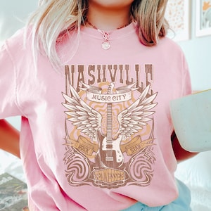 Comfort Colors Nashville Shirt, Country Music Shirt, Nashville music city, Western Graphic Tee, Country Concert Shirt, Oversized Graphic Tee