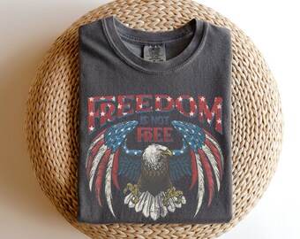 Retro 4th of July Shirt: Eagle USA Flag Comfort Colors Tee
